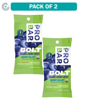 2 Pack ProBar Bolt Chews: Berry Blast, Box of 12 Gluten Free Vegan Energy Chew