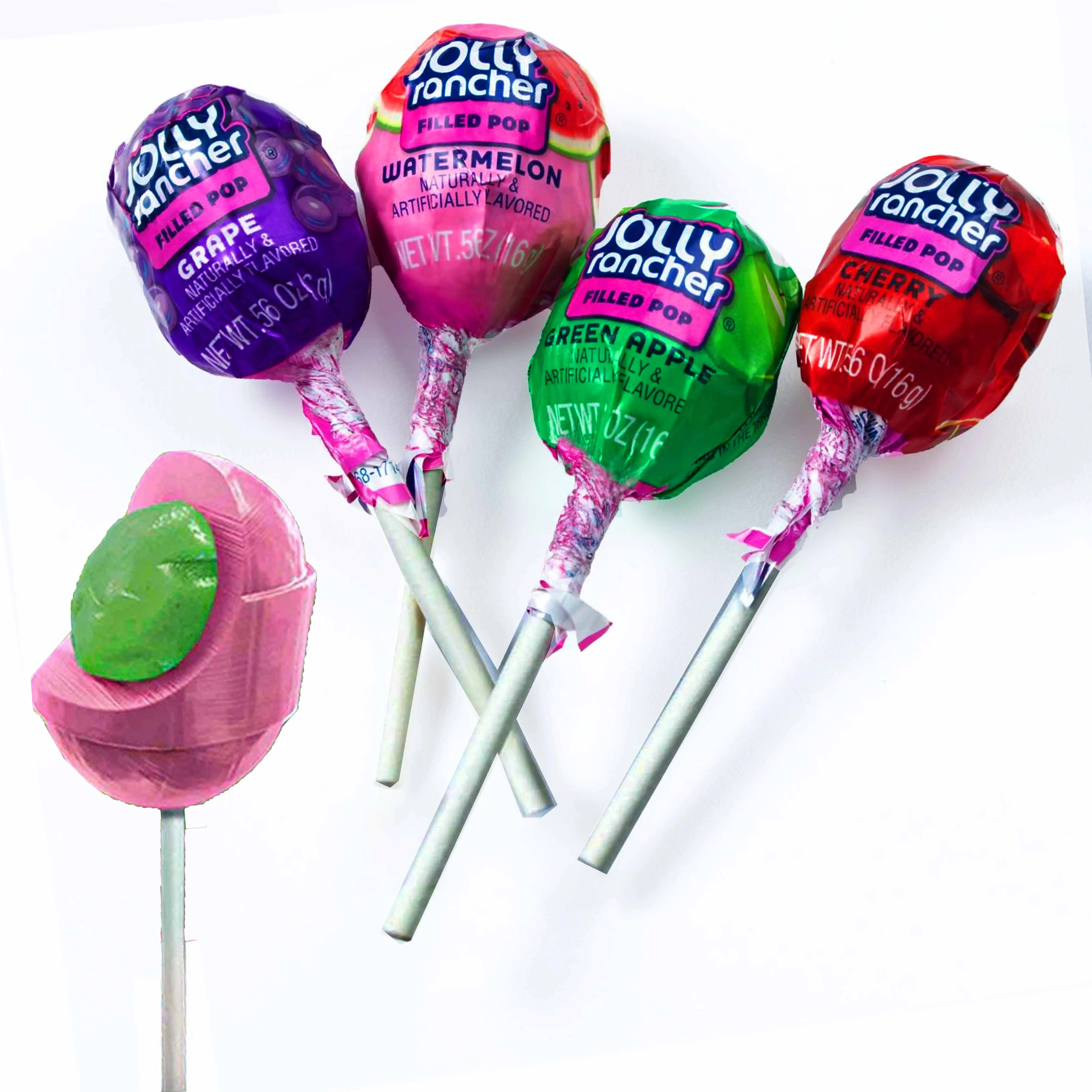 60 Pc Jolly Rancher Filled Lollipops Fruit Flavors Sucker Chew Candy Variety Bag