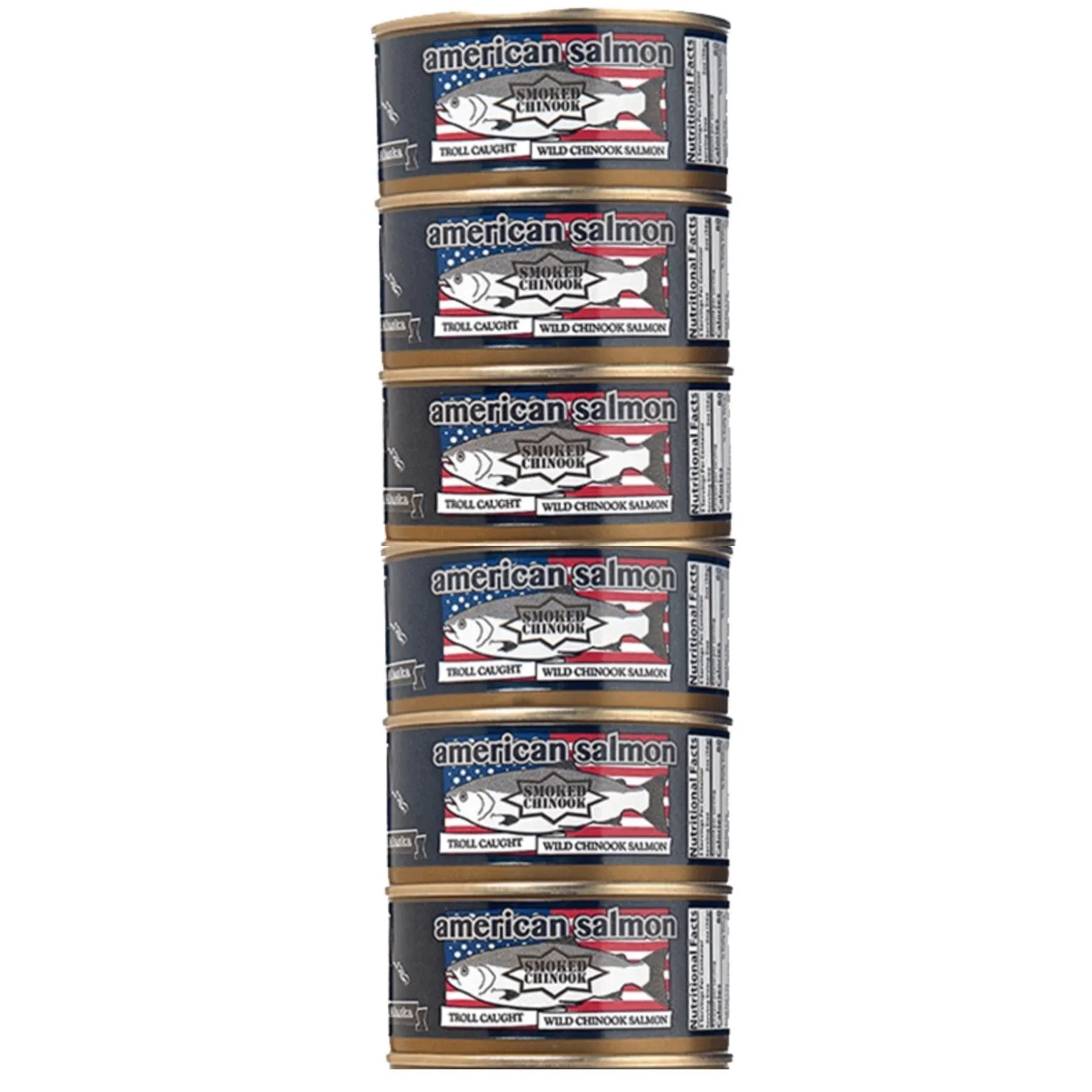 American Salmon 6-Pack Premium Smoked Alaskan Salmon Made in USA