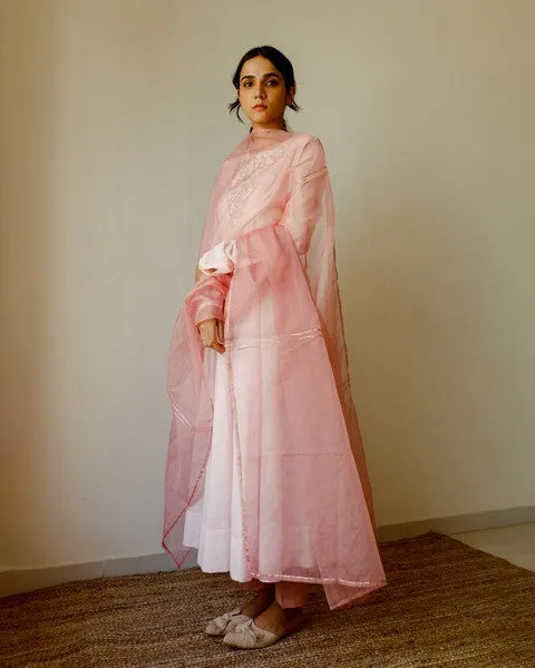 Coral Kurta with Trouser and Duppata