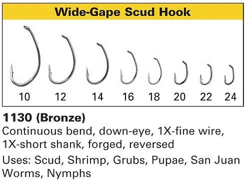 Daiichi 1130 Wide Gape Scud Hooks