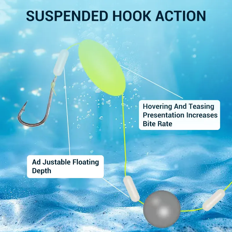  Double-Hook Reverse Bottom Rig! Upgraded version boosts hook-up rate by 50%  say goodbye to snagging! 