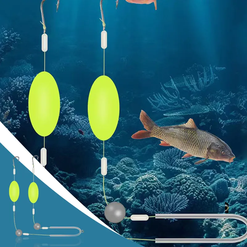  Double-Hook Reverse Bottom Rig! Upgraded version boosts hook-up rate by 50%  say goodbye to snagging! 