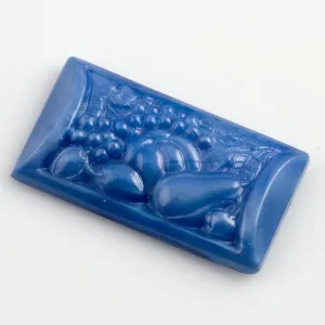 Fruit & Veggie Satin Glass Cabochon, domed rectangular. Bohemnian. Pkg of 1. b5-629