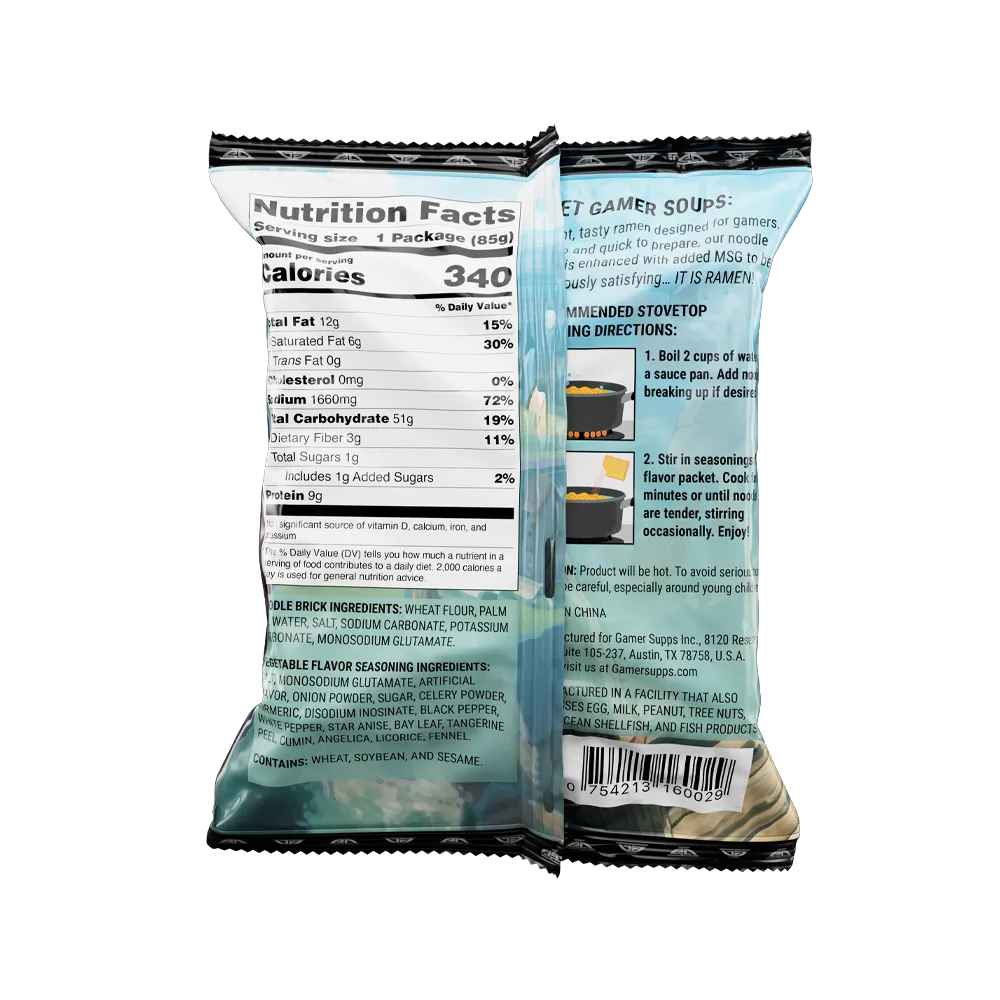 Gamer Soups Instant Noodles - Vegetable Bricks (5 Pack)