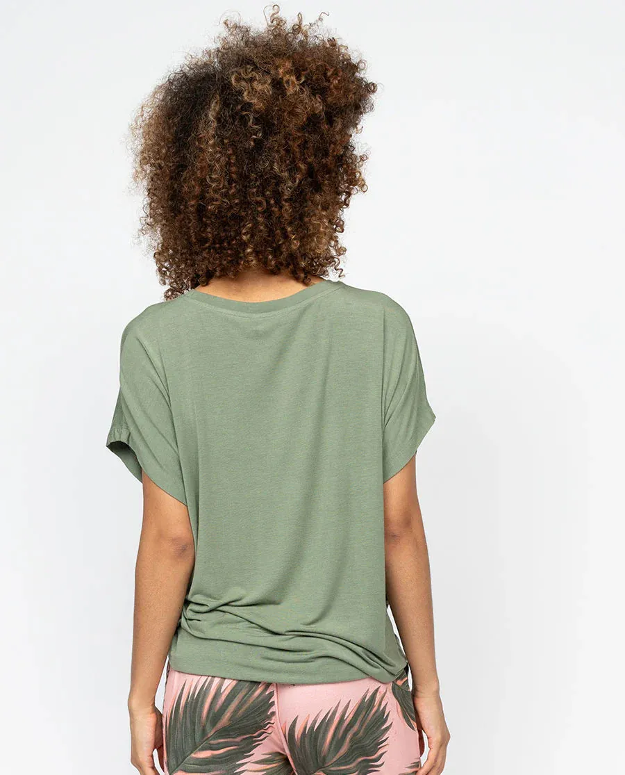Lea Sage Slouch top and Leaf Print PJ