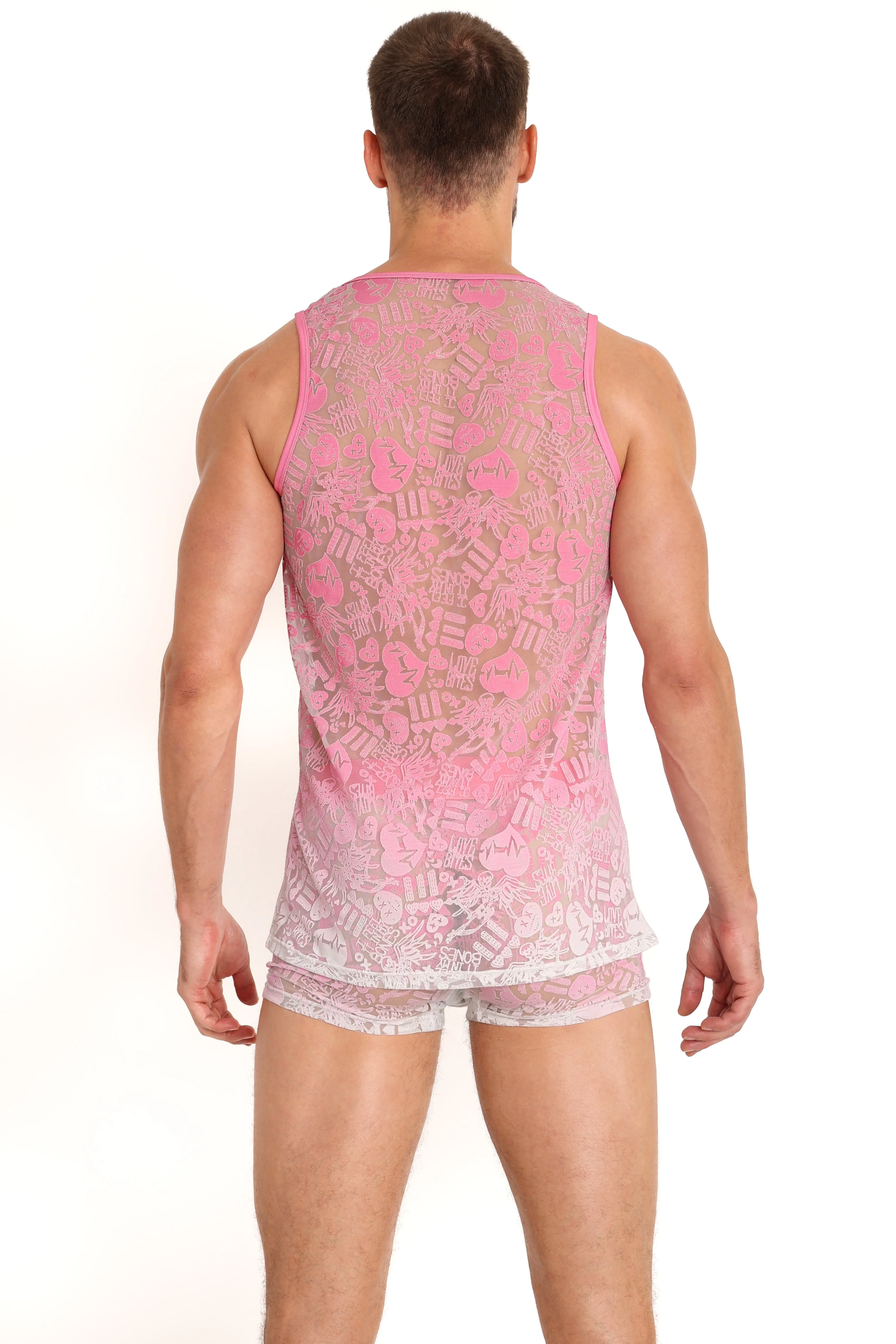 Love Bites Burnout Pink Ombre Tank