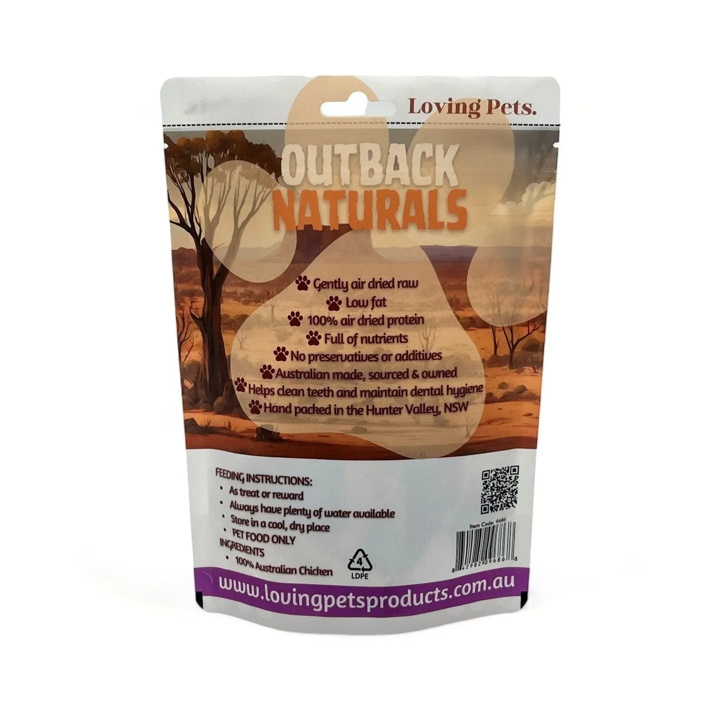 Loving Pets Outback Naturals Chicken Breast Pieces Cat Treats 80g