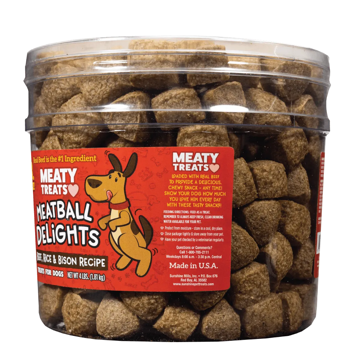 Meatball Delights Beef, Rice & Bison Dog Treats | 4 LB | Meaty Treats