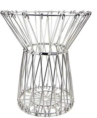 Multipurpose Fruit Basket Stainless Steel Wire Bowl Foldable Basket for Vegetable  /  Fruits  /  Dining