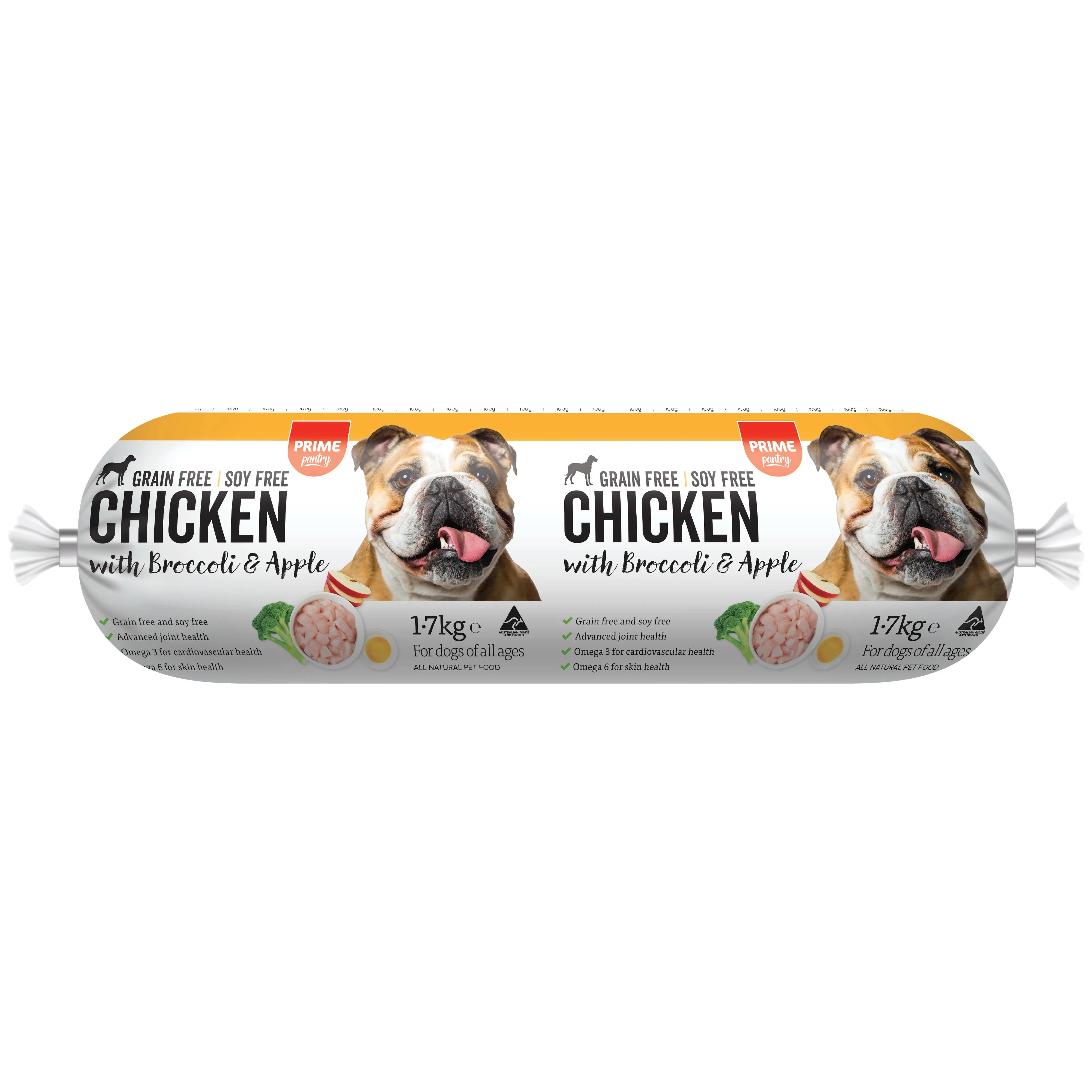 Prime Pantry Australian Chicken with Broccoli and Apple Dog Food Roll 1.7kg