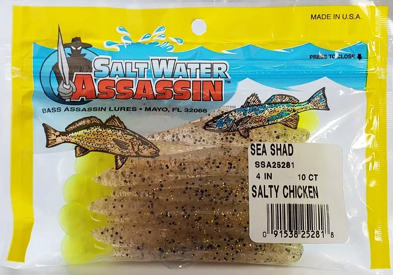 SaltWater Assassin Sea Shad Salty Chicken 4" 10pk
